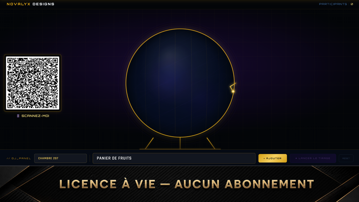🎡 ROULETTE NUMÉRIQUE ÉVÉNEMENTIELLE — TRANSFORMEZ VOS ÉVÉNEMENTS EN SPECTACLE INTERACTIF !