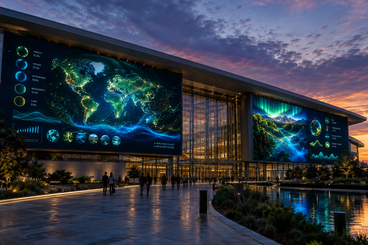 CORE — Panneau LED extérieur nature/monde aurore boréale