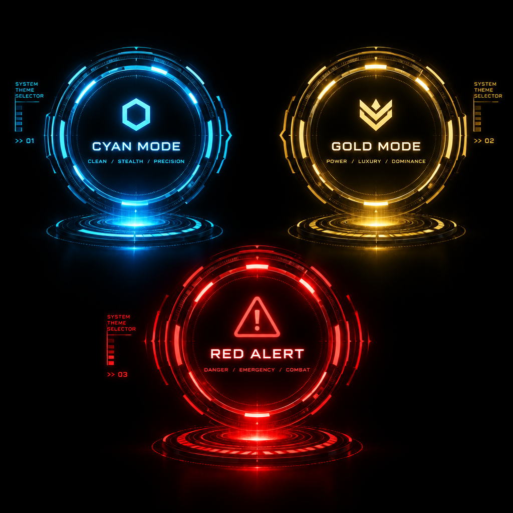 Image 5 — 3 Thèmes CYAN/GOLD/RED