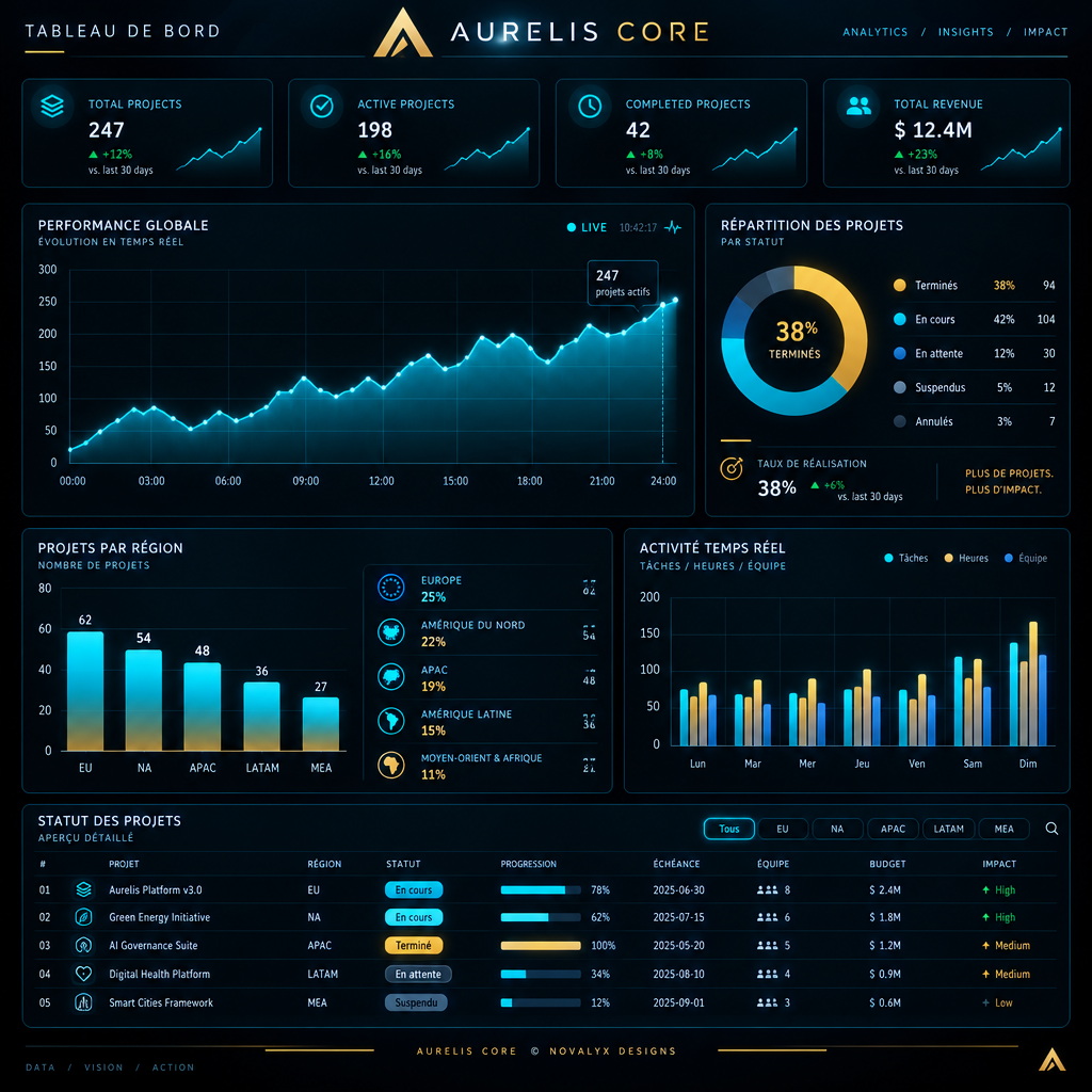 Tableau de bord AURELIS CORE